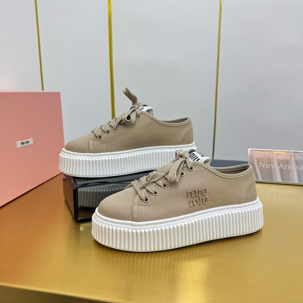 WASH SNEAKER IN DARK BEIGE DENIM