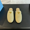 PRADA CROCHET MULES BEIGE LAMBSKIN