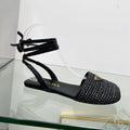 PRADA CROCHET SANLS IN BLACK FABRIC