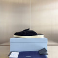 PRADA Pra Black Suede Leather Mule 25mm Rubber Sole